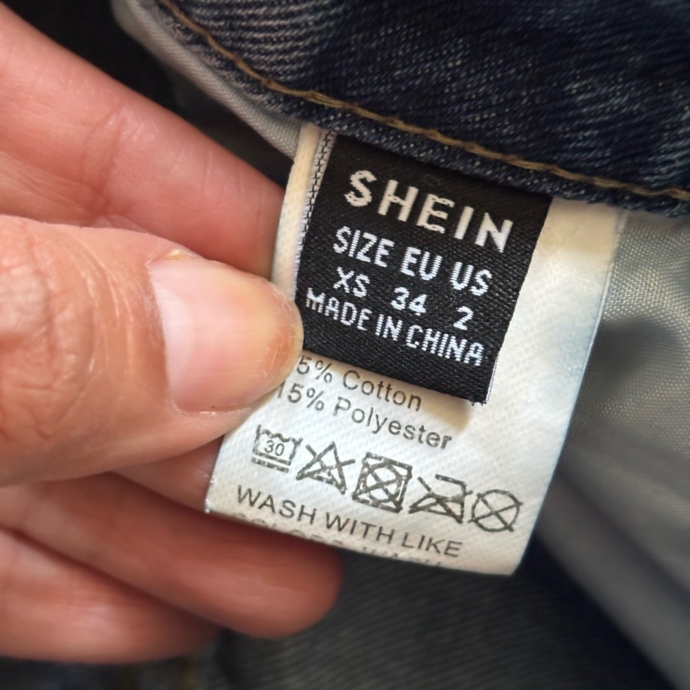 SHEIN Distressed Straight Leg Denim Jeans - Picture 7 of 8